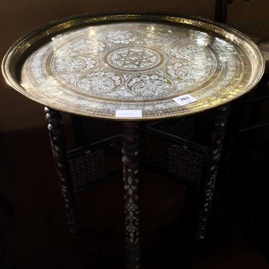 Benares brass circular table